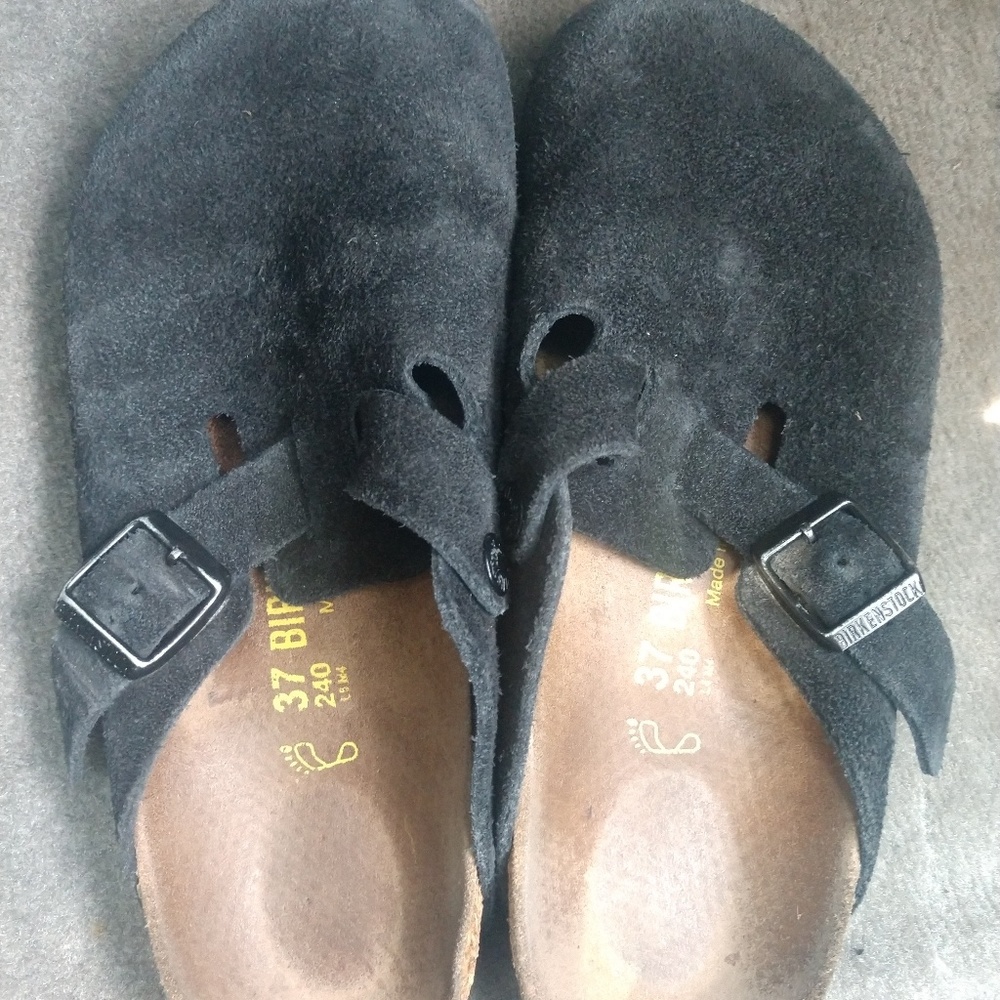 Birkenstock clogs black suede 37 regular